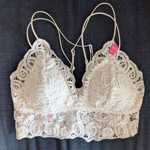 PINK Victoria's Secret Cream Lace Bralette
